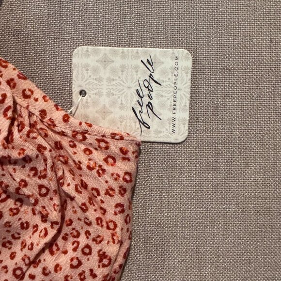 Free People NWT Small Pink Leopard Print Mini Slip Dress Boho Y2K - Picture 4 of 7